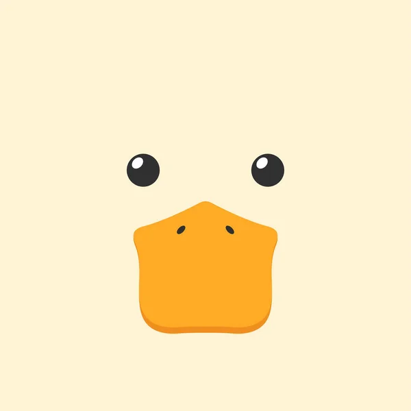 Simple Face Duck Animal Face Illustration Isolated Vector — Stok Vektör