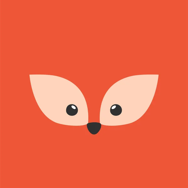Simple Face Red Fox Animal Face Illustration Isolated Vector — Stockvektor