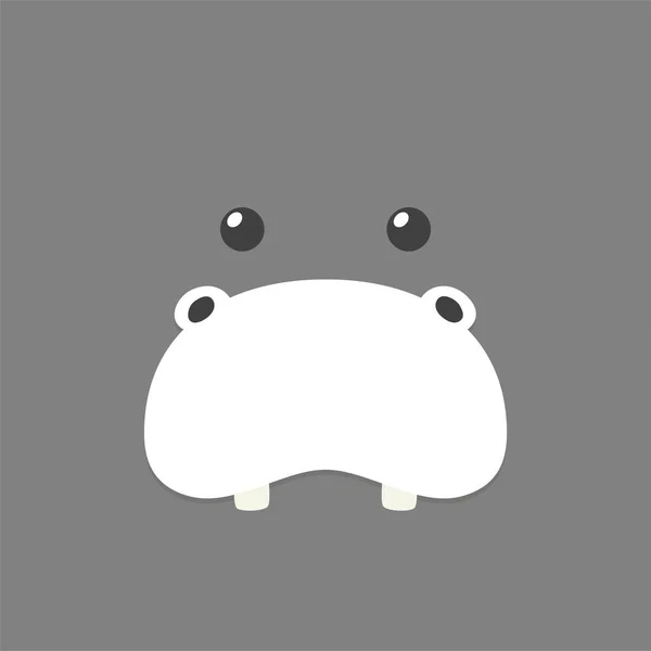 Simple Face Hippopotamus Animal Face Illustration Isolated Vector — 스톡 벡터