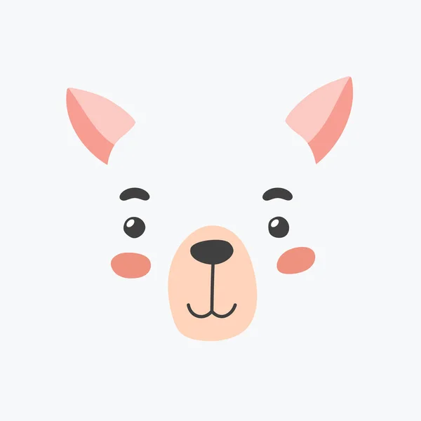 Simple Face Llama Animal Face Illustration Isolated Vector — Vector de stock