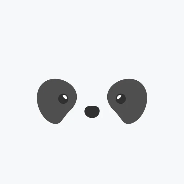 Simple Face Panda Animal Face Illustration Isolated Vector — Stockvektor