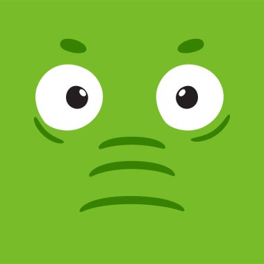 Simple face of Crocodile. Animal Face Illustration. Isolated Vector Illustration.