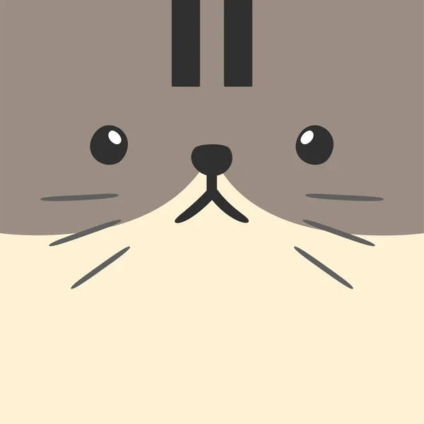 Simple Face Grey Cat Animal Face Illustration Isolated Vector Illustration — Stockvektor