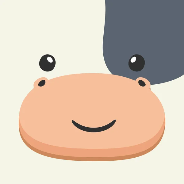 Απλό Πρόσωπο Αγελάδας Εικονογράφηση Προσώπου Ζώου Μεμονωμένη Απεικόνιση Διανύσματος — Διανυσματικό Αρχείο