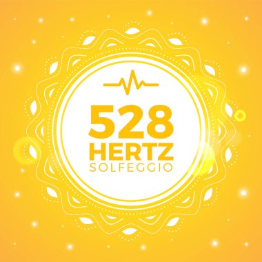 528 Hertz 'ün güzel amblemi. Solfeggio Frekansı. İzole Vektör İllüstrasyonu.