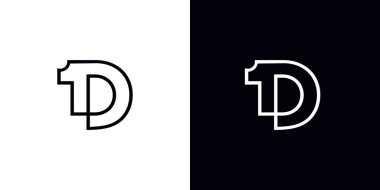 Basit ve modern D1 logo tasarımı