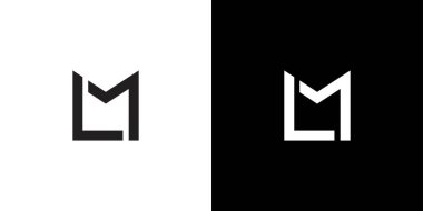 Modern ve zarif harf LM baş harfleri logo tasarımı