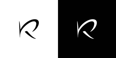 Modern ve zarif harf R harfinin baş harfleri logo tasarımı