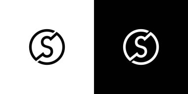 Modern ve zarif S harfi baş harfleri Logo tasarımı