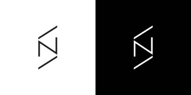 güçlü ve modern harf NS baş harfleri logo 