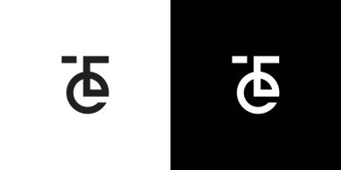 güçlü ve modern harf TE baş harfleri logo tasarımı