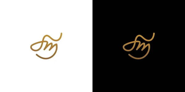 Modern Zarif Baş Harfleri Logo Tasarımı — Stok Vektör