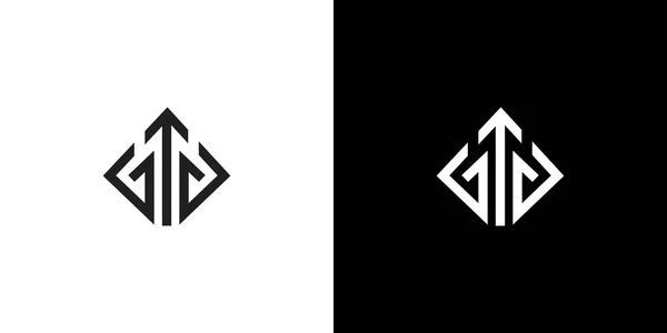 Сильный Современный Дизайн Логотипа Gtg Инициалов Букв — стоковый вектор
