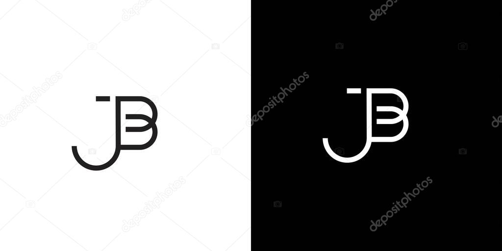 Strong and modern letter JB initials logo design