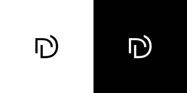 Modern ve zarif D harfi ilk logo tasarımı 