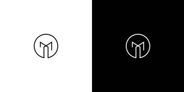 Modern ve zarif M harfi ilk logo tasarımı 1