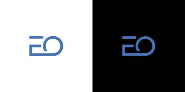 Modern ve sofistike EO harflerinin baş harfleri logo tasarımı