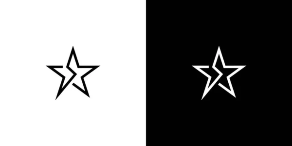 Lettre Moderne Élégante Initiales Star Logo Design — Image vectorielle