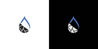 Basit ve modern taş su logosu tasarımı