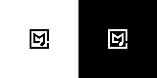 Простая Современная Буква Инициалы Музыкальный Логотип Дизайн — стоковый вектор