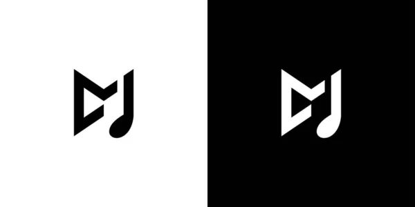 Простая Современная Буква Инициалы Музыкальный Логотип Дизайн — стоковый вектор