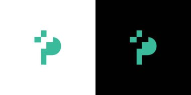 Basit ve modern harf P kombinasyonu sağlık logosu tasarımı