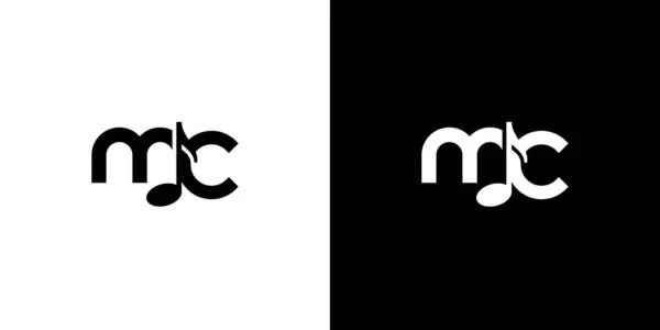 Moderne Elegante Initialen Muziek Logo Ontwerp — Stockvector