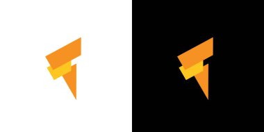 Soyut ve renkli ilk harf F logo tasarımı