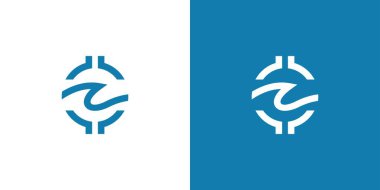 C harfinin baş harfleri modern ve sofistike su dalgalarının bir kombinasyonunu tasarlıyor.