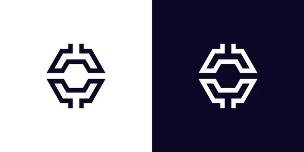 Modernes Und Raffiniertes Buchstabe Initialen Logo Design — Stockvektor