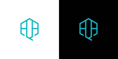 Eşsiz ve modern ilk harf AQA logo tasarımı