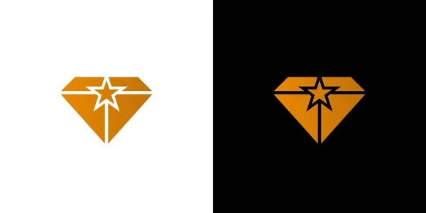 Modern Aantrekkelijk Diamant Ster Logo Ontwerp — Stockvector