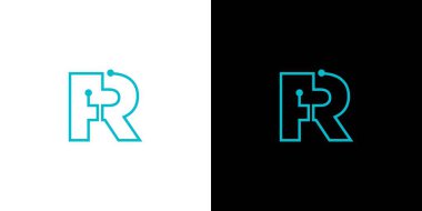 Modern and sophisticated FR letter initials logo design 1