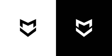 Modern and elegant MV initials logo design