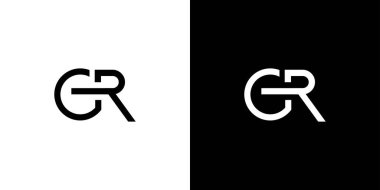 Modern ve benzersiz harf GR baş harfleri logo tasarımı