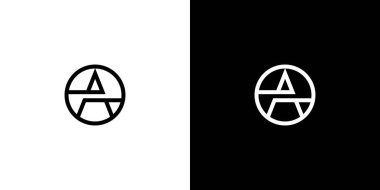 Eşsiz ve modern harf A baş harfleri logo tasarımı