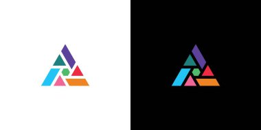 Eşsiz ve renkli bir harf İlk fotoğraf logosu tasarımı