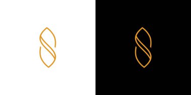 Modern ve lüks harf S harfinin baş harfleri logo tasarımı