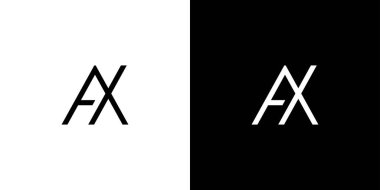 Eşsiz ve Modern harf AX baş harfleri logo tasarımı