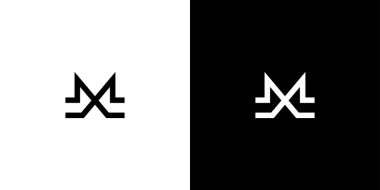 Modern and unique letter MX initials logo design 2 clipart