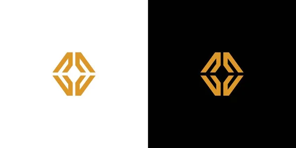 Verbazingwekkende Dan Moderne Letter Initialen Logo Ontwerp — Stockvector