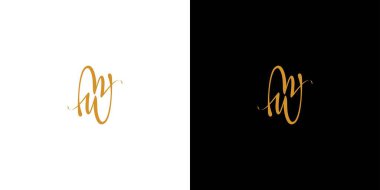 Modern ve lüks harf MW Baş harfleri logo tasarımı