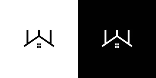 Уникальная Современная Буква Инициалы Дизайн Логотипа Дома — стоковый вектор