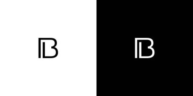 Eşsiz ve modern harf B Baş harfleri logo tasarımı