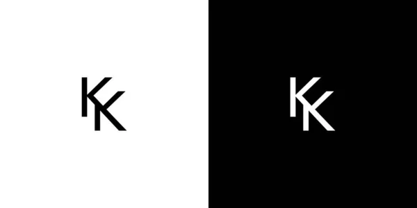 シンプルでユニークな文字Kkイニシャルロゴデザイン — ストックベクタ