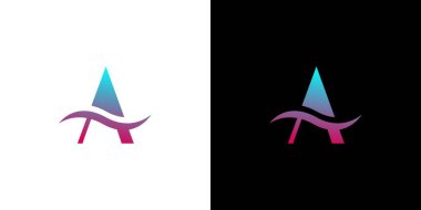 Modern ve benzersiz harf A baş harfleri logo tasarımı 