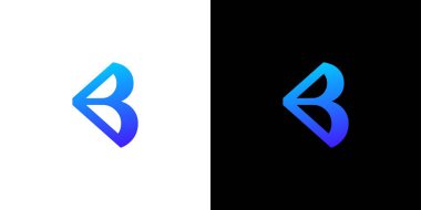 Modern ve benzersiz harf B baş harfleri logo tasarımı 7