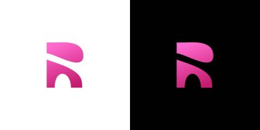 Modern ve benzersiz harf R baş harfleri logo tasarımı 2