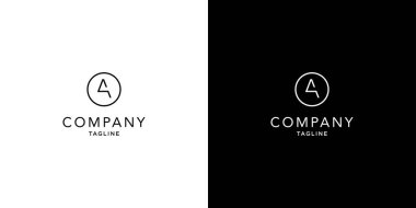 Modern ve benzersiz harf A baş harfleri logo tasarımı