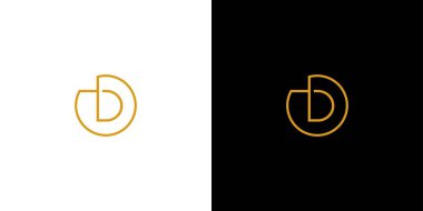 Modern ve benzersiz harf D baş harfleri logo tasarımı